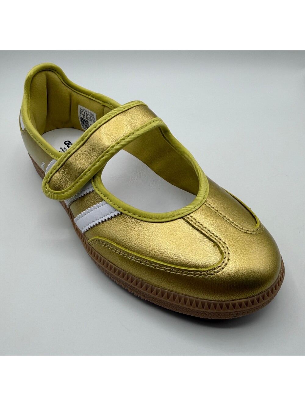 adidas Samba Jane Gold Metallic White Hook & Loop Low Top Sneaker IH6599 Size 7 - Picture 12 of 13